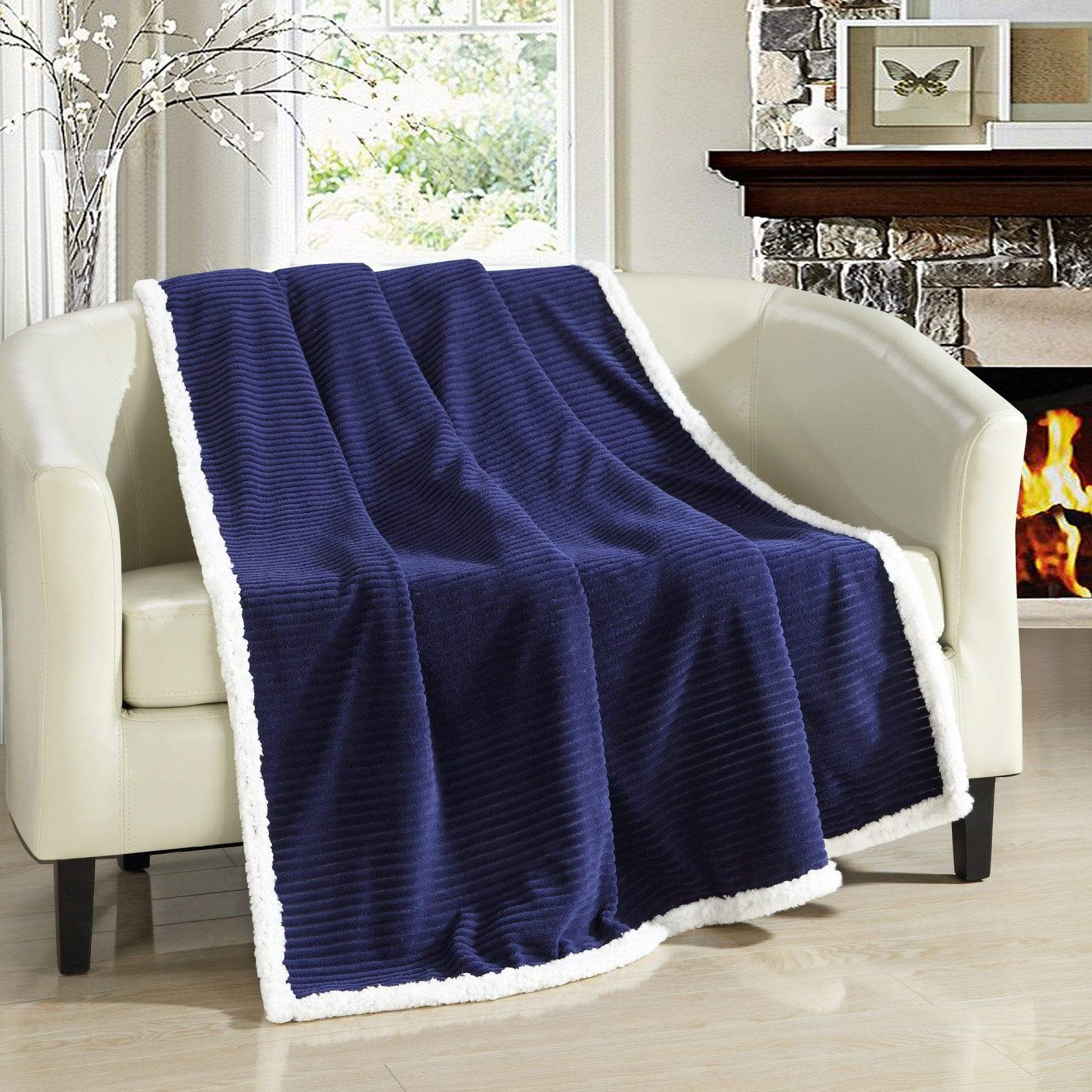 Bern Micro Mink Sherpa Lined Throw Blanket