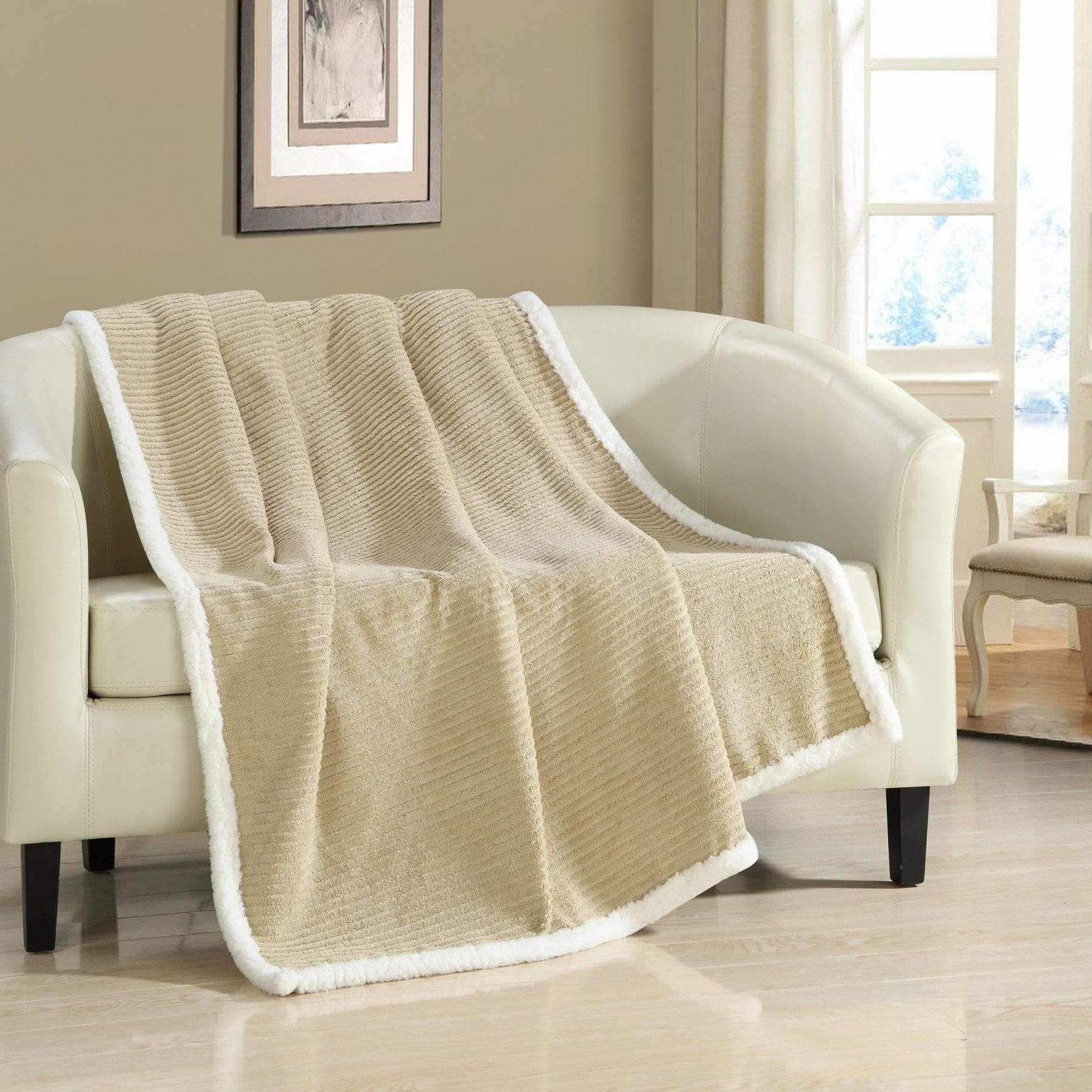 Bern Micro Mink Sherpa Lined Throw Blanket