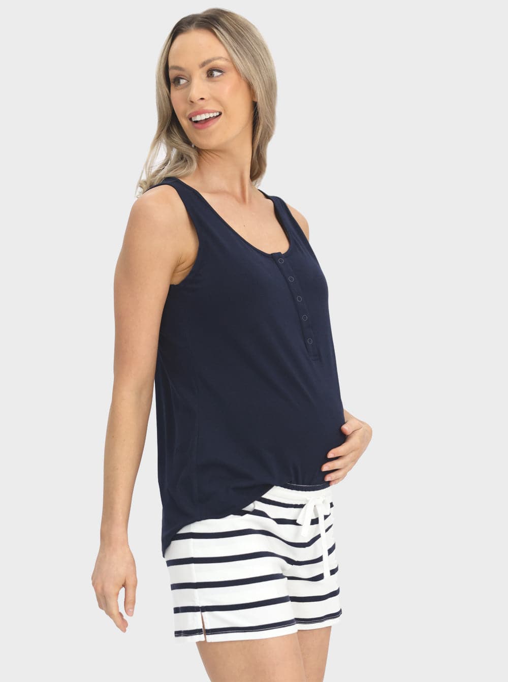 Navy Tank and Stripe Shorts Outfit - Home to Street collection