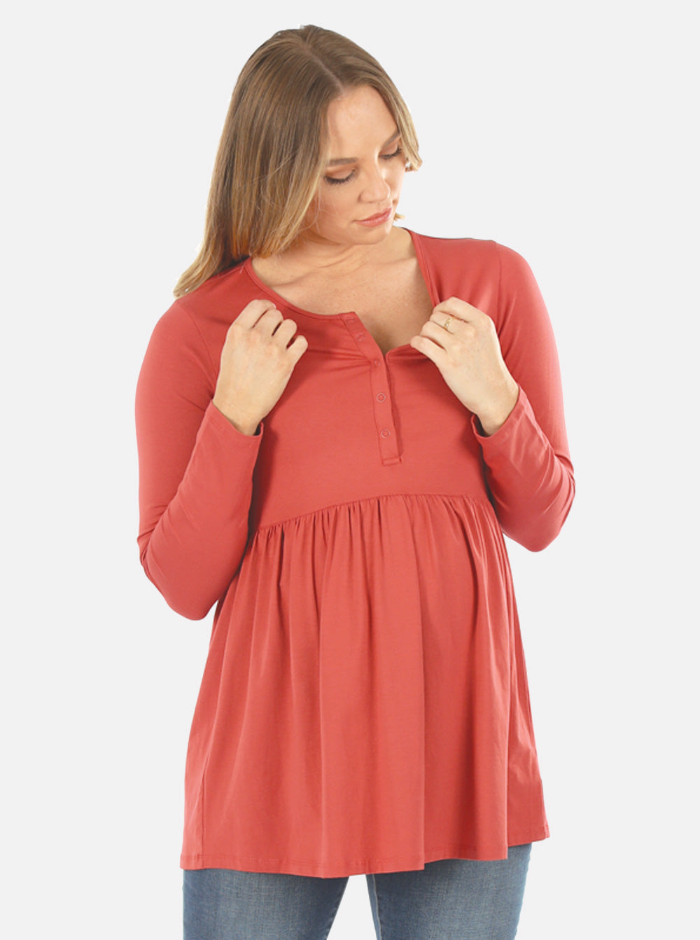 Baby Doll Maternity & Nursing Top in Raspberry