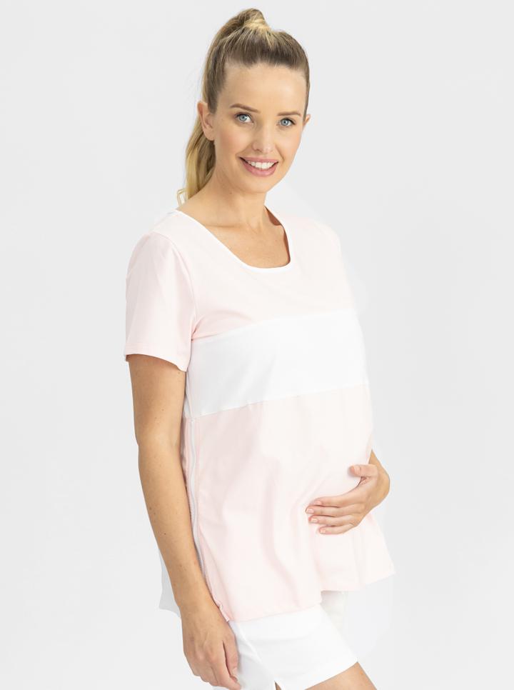 Maternity and Nursing T-Shirt in Pink