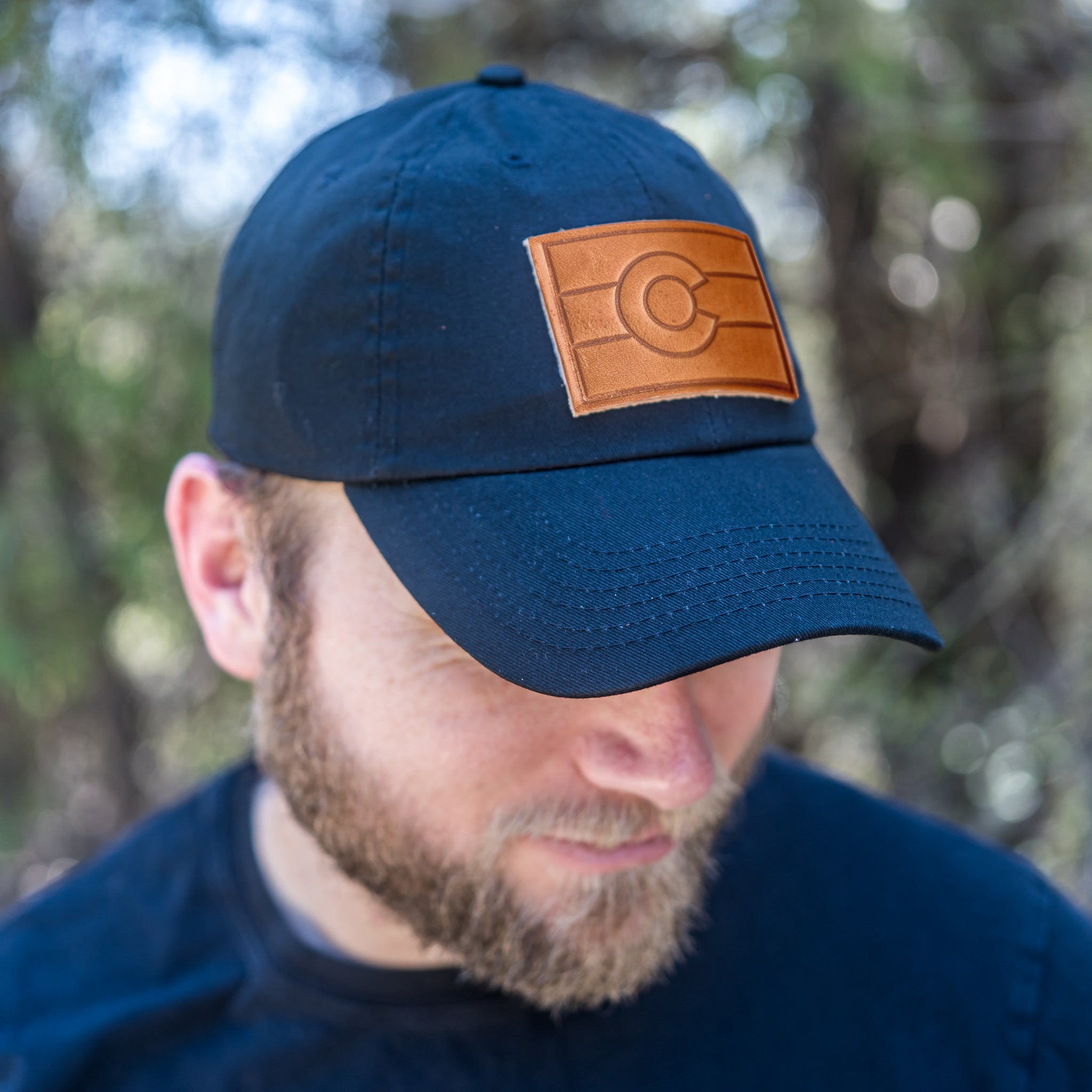 Leather Patch Unstructured Style Hat - Colorado Flag Stamp