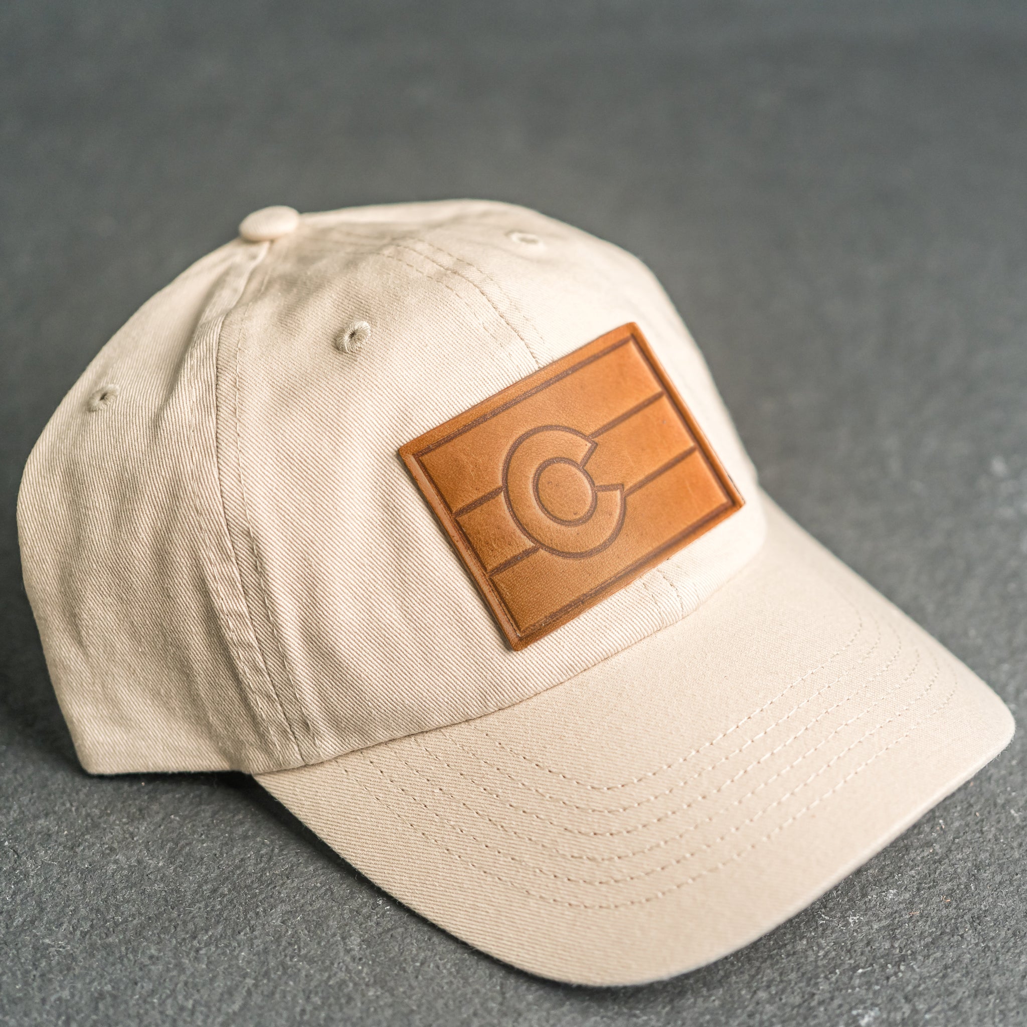 Leather Patch Unstructured Style Hat - Colorado Flag Stamp