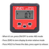 VINCA DLBA-01 Digital Level Box with ABS Hold Function Backlight and Magnetic Base