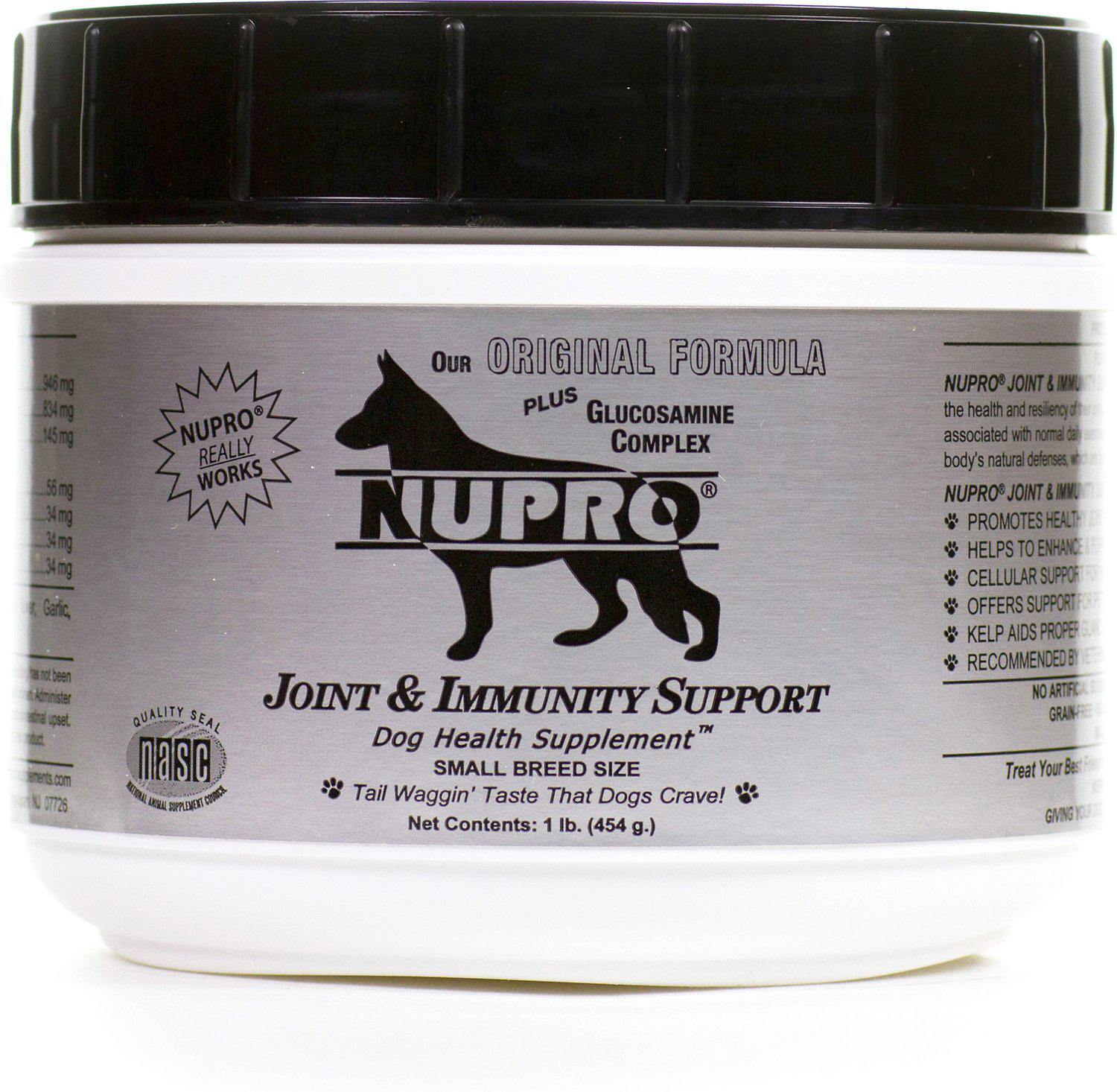 Nupro Joint & Immunity Support Plus Glucosamine Small Breed Supplement (Silver Label) Dog Supply