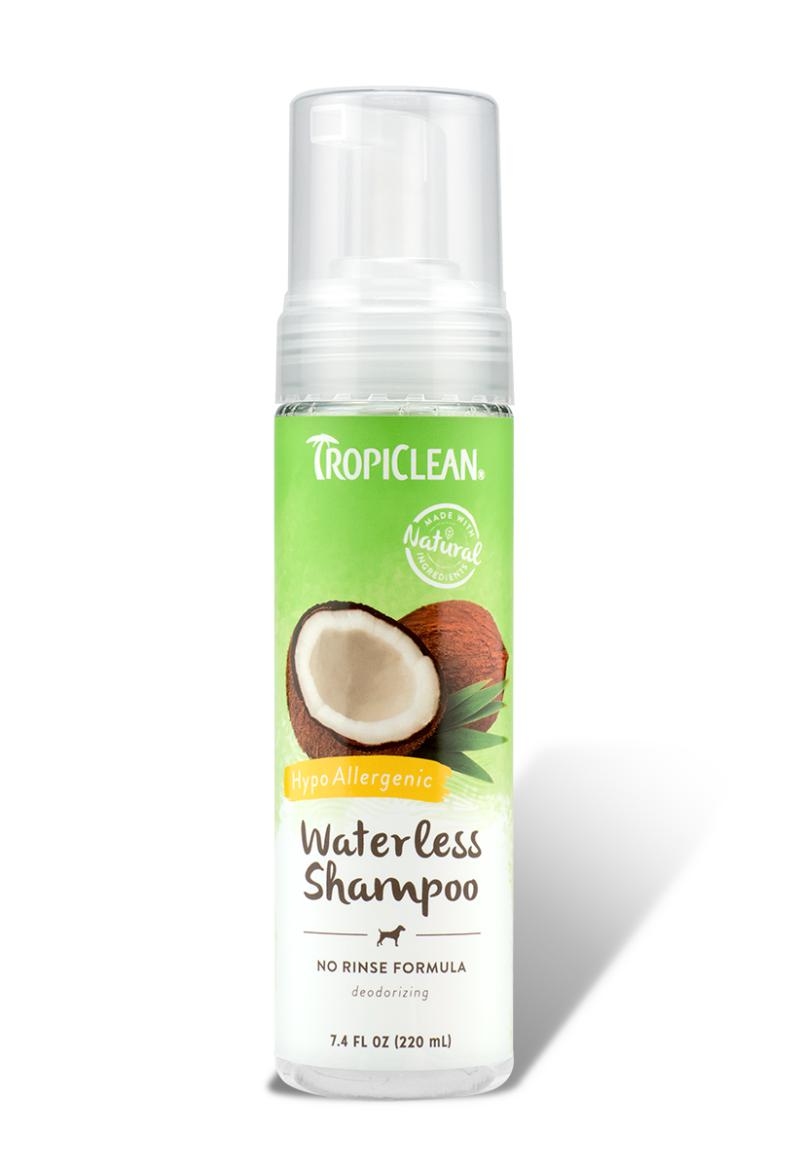 TropiClean Waterless Hypo-Allergenic Pet Shampoo for Dogs and Cats, 7.4oz.