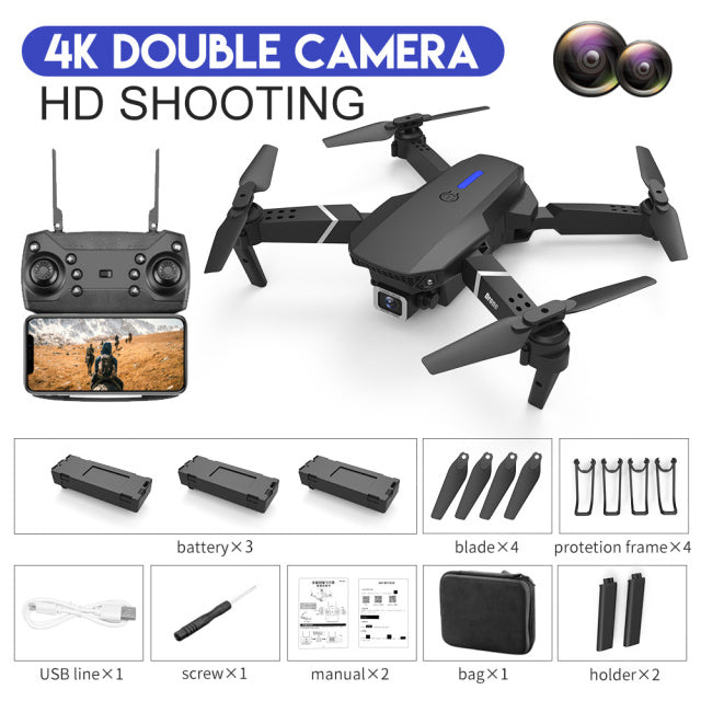 New  WIFI FPV Height Hold Drone Pro With Wide Angle HD 4K 1080P Camera