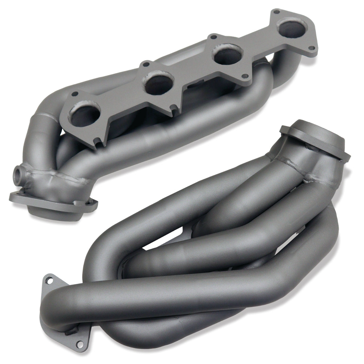 Fits 2005-2010 Mustang GT 1-5/8 Shorty Tuned Length Headers-Titanium-1612