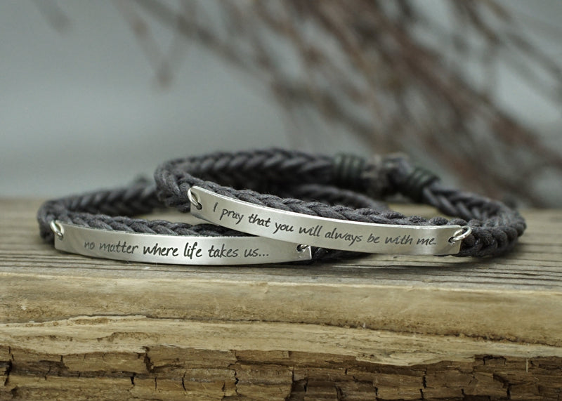 Long Distance Relationship Bracelets for Couple, Best Friend, No Matter Where Bracelet, Cord Braided