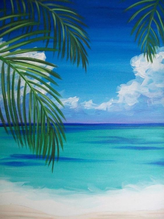 Easy Landscape Painting Ideas for Beginners, Simple Canvas Painting Ideas for Kids, Beach Paintings, Easy Acrylic Painting Ideas for Beginners, Easy Abstract Paintings