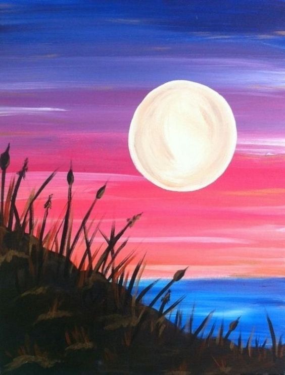 30 Easy Acrylic Painting Ideas for Beginners, Easy Landscape Painting Ideas for Beginners, Simple Canvas Painting Ideas for Kids, Easy Moon Paintings, Easy Abstract Paintings