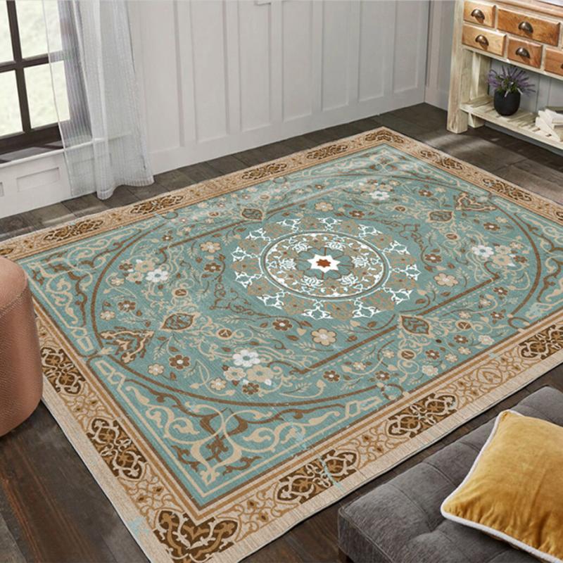 Large Green Bohemia Oriental Rugs, Dining Room Rugs, Rustic Area Rugs for Farmhouse, Bedroom Floor Rugs, Living Room Rugs