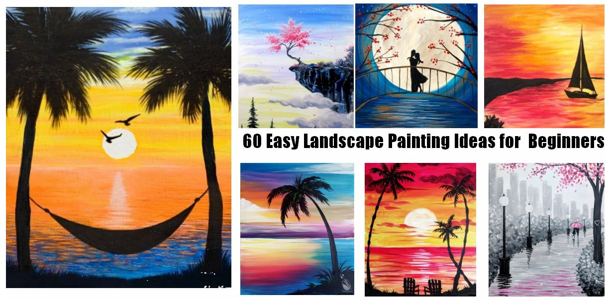 60 Easy Landscape Painting Ideas for Beginners, Easy DIY Canvas Paintings, Simple Oil Painting Techniques