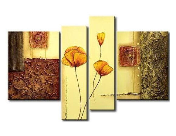Flower Abstract Painting, Large Acrylic Painting, Abstract Painting, Bedroom Wall Art