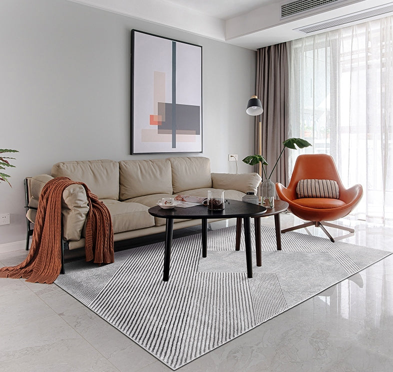 Modern Grey Area Rugs, Bedroom Rugs, Grey Floor Rugs, Large Rugs for Living Room, Office Contemporary Floor Rugs