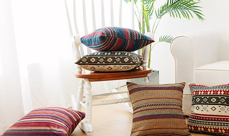 Decorative Throw Pillows. Bohemian Decorative Sofa Pillows. Bohemian Style Chenille Throw Pillow for Couch