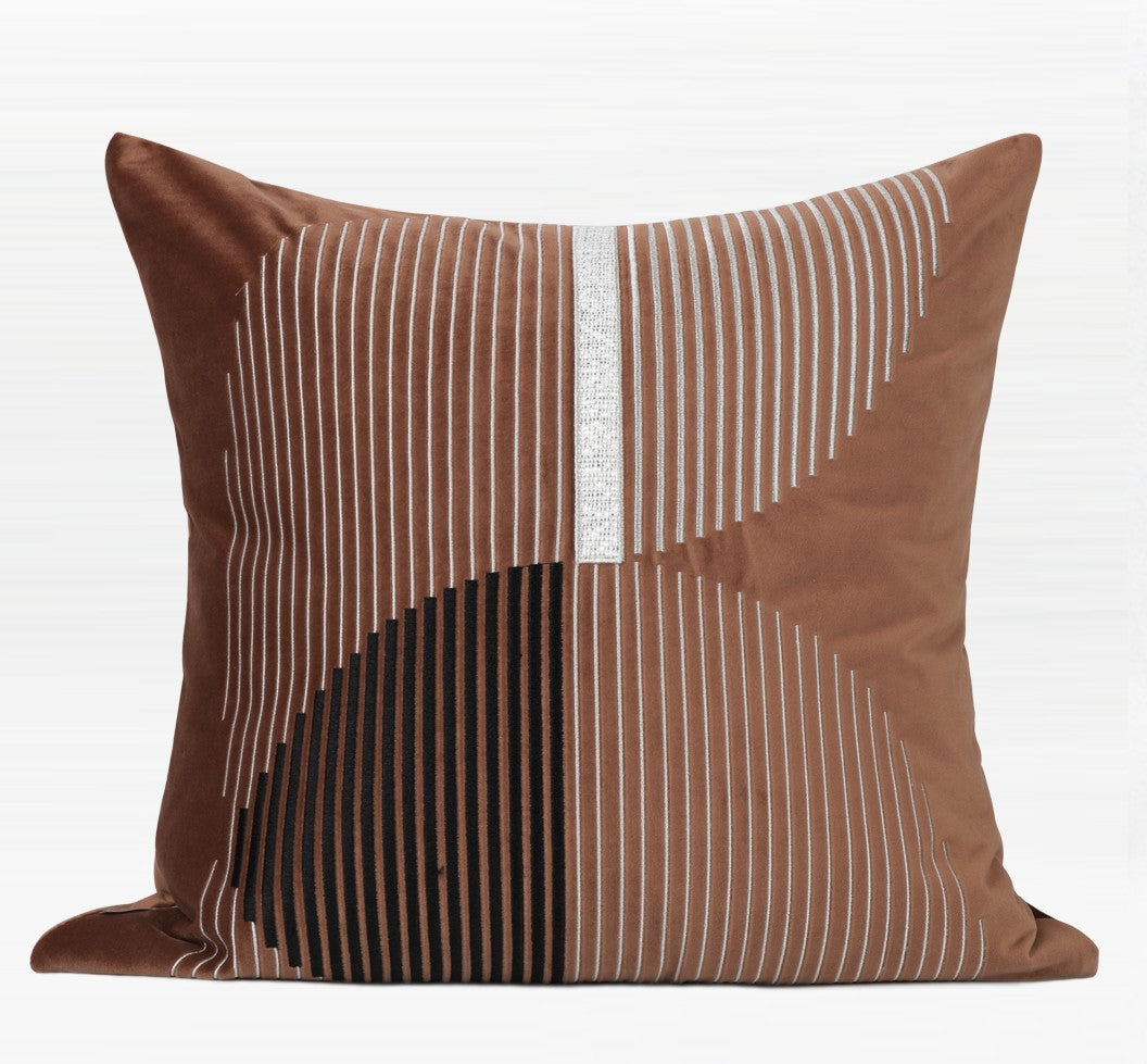 Modern Sofa Pillows, Decorative Pillows for Couch, Simple Modern Pillows, Contemporary Throw Pillows, Orange and Coffee Color Pillows