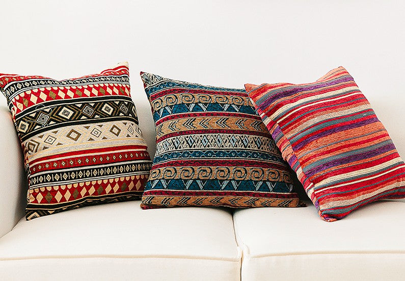 Decorative Throw Pillows. Bohemian Decorative Sofa Pillows. Bohemian Style Chenille Throw Pillow for Couch