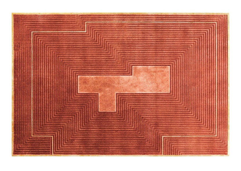 Large Orange Area Rugs, Modern Area Rug for Living Room, Bedroom Floor Rugs, Contemporary Area Rug for Dining Room