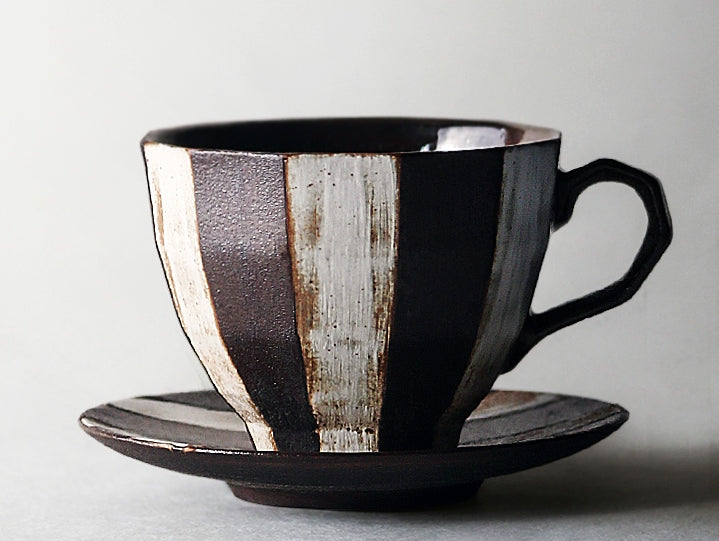 Cappuccino Coffee Mug, Latte Coffee Cup, Tea Cup, Pottery Coffee Cups, Ceramic Coffee Cup, Coffee Cup and Saucer Set