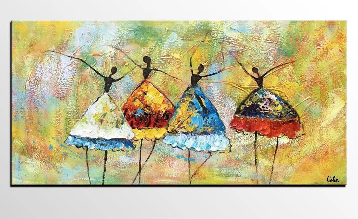 Abstract Acrylic Painting, Ballet Dancer Painting, Canvas Painting for Living Room, Acrylic Painting for Sale, Modern Wall Art Painting, Custom Art