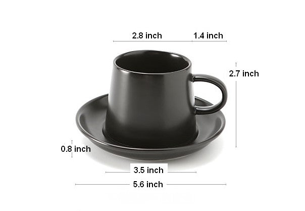 Black Coffee Cup. Blue. Green. White Coffee Mug. Tea Cup. Ceramic Cup. Coffee Cup and Saucer Set
