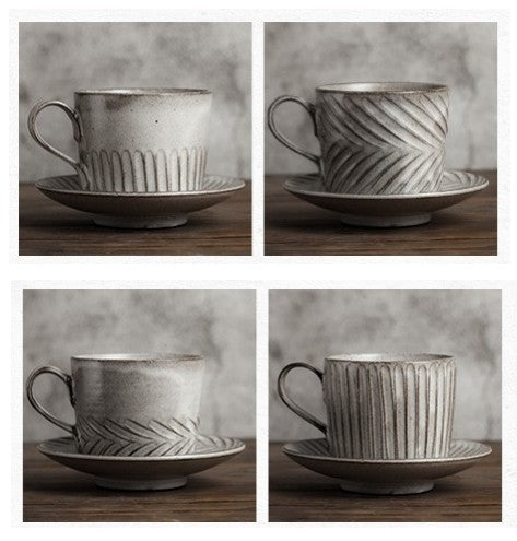 Latte Coffee Cup, Ceramic Coffee Cup, Pottery Coffee Cups, Breakfast Milk Cup, Cappuccino Coffee Mug, Coffee Cup and Saucer Set