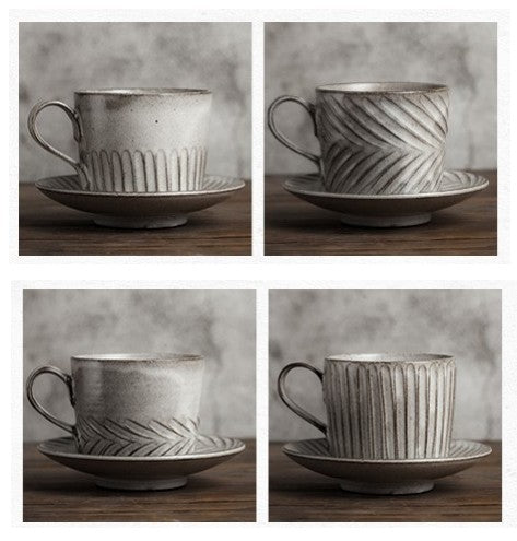 Latte Coffee Cup. Ceramic Coffee Cup. Pottery Coffee Cups. Breakfast Milk Cup. Cappuccino Coffee Mug. Coffee Cup and Saucer Set