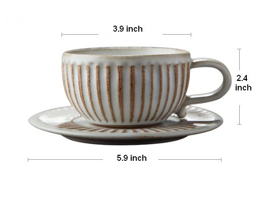 Breakfast Milk Cups, Latte Coffee Cup, Tea Cup, Coffee Cup and Saucer Set，Cappuccino Coffee Mug