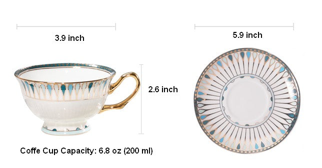 British Tea Cups, Pink Bone China Porcelain Coffee Cups, Tea Cups and Saucers, Coffee Cups with Gold Trim and Gift Box, Latte Coffee Cups