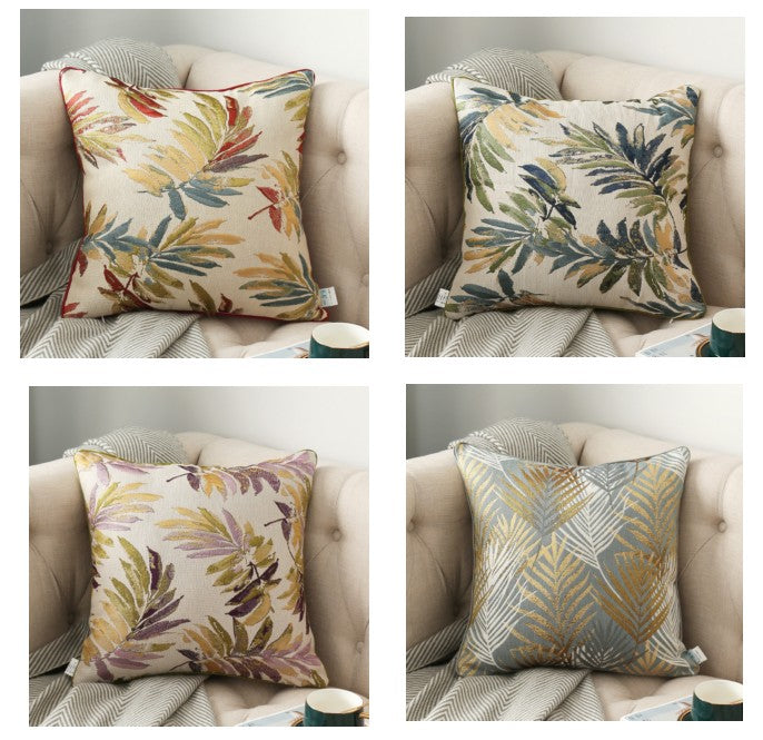 Simple Modern Throw Pillows, Decorative Sofa Pillows for Living Room, Leaves Pattern Throw Pillows, Decorative Pillows for Couch