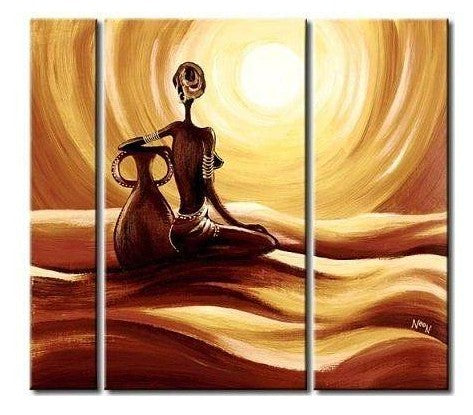 African Woman Painting, Bedroom Wall Art Paintings, Large Painting for Sale, Acrylic Canvas Paintings