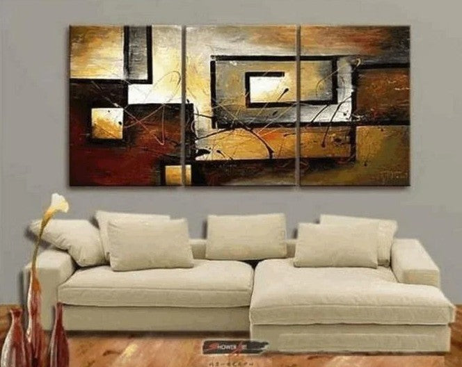 Abstract Painting for Sale, Canvas Painting for Dining Room, Living Room Wall Art Painting, Modern Paintings, 3 Piece Wall Art