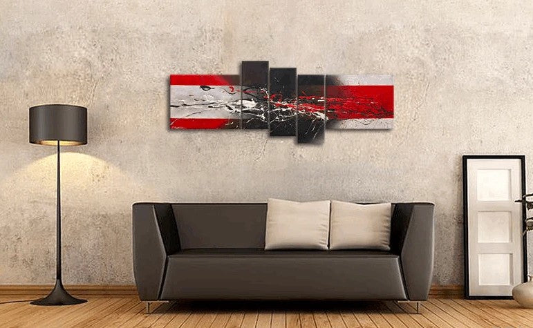 Large Paintings for Living Room, Abstract Acrylic Painting, 5 Piece Wall Painting, Modern Wall Art Paintings