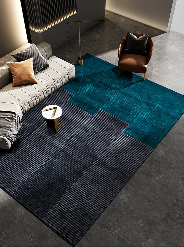 Modern Area Rug, Blackish Green Black Rugs, Large Area Rug for Living Room, Bedroom Floor Rugs, Large Contemporary Area Rug for Dining Room