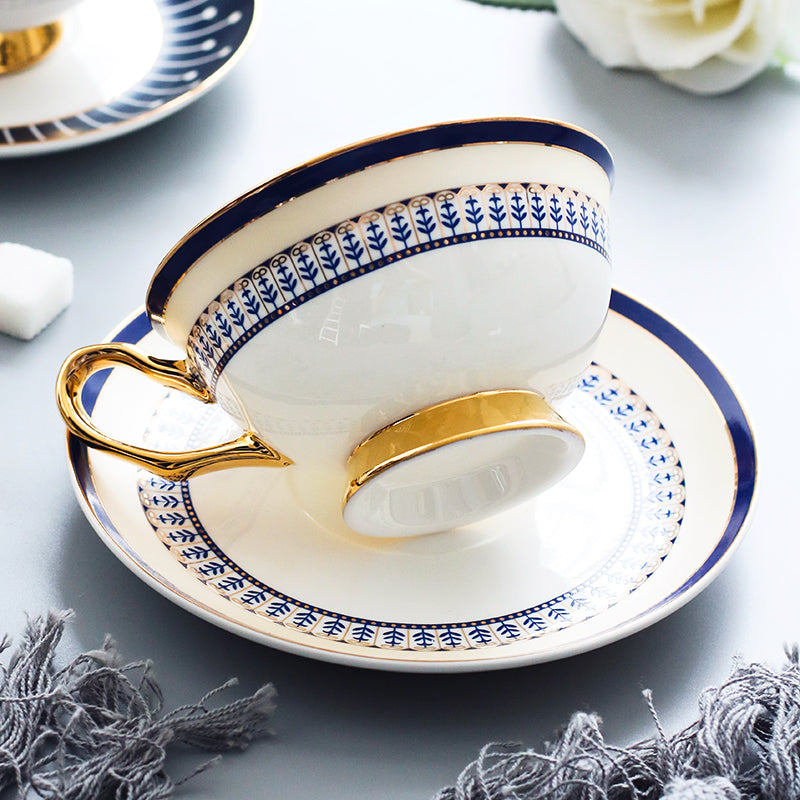 British Tea Cups, Porcelain Coffee Cups, Latte Coffee Cups, Tea Cups and Saucers, Coffee Cups with Gold Trim and Gift Box