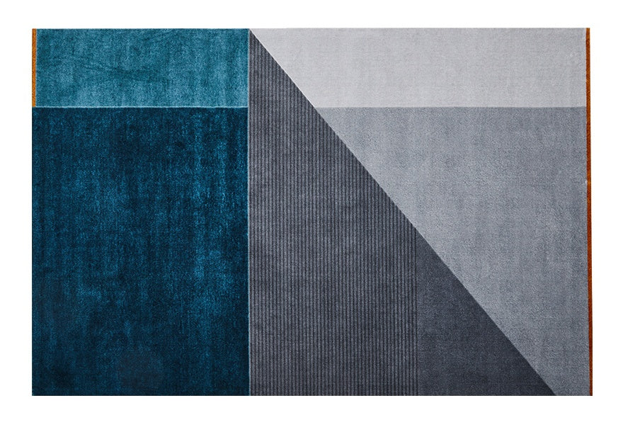 Blue Grey Geometric Floor Rugs, Contemporary Area Rug for Dining Room, Large Area Rugs for Bedroom, Modern Area Rugs for Living Room