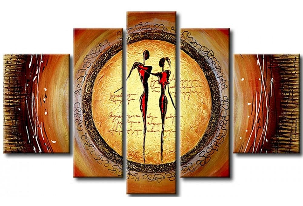 Abstract Art of Love, Acrylic Modern Paintings, 5 Piece Wall Art, Paintings for Living Room, Painting for Sale