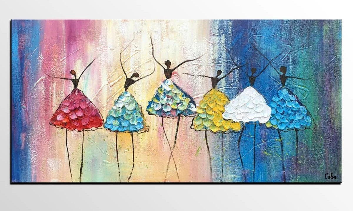 Abstract Acrylic Painting, Ballet Dancer Painting, Modern Paintings, Paintings for Living Room, Dancing Painting, Custom Abstract Painting for Sale