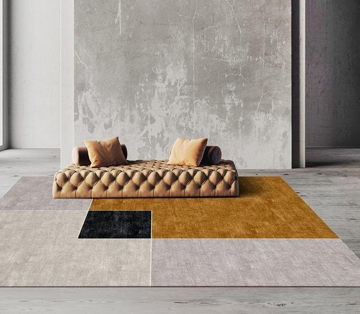 Large Modern Rugs for Living Room, Geometric Grey Brown Rugs for Bedroom, Contemporary Rug for Dining Room, Modern Floor Rugs for Office