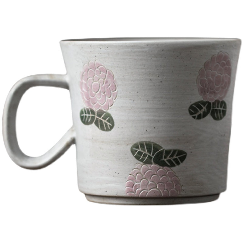 Handmade Pottery Coffee Cup,  Rose Ceramic Coffee Mug, Cappuccino Coffee Cup, Tea Cup