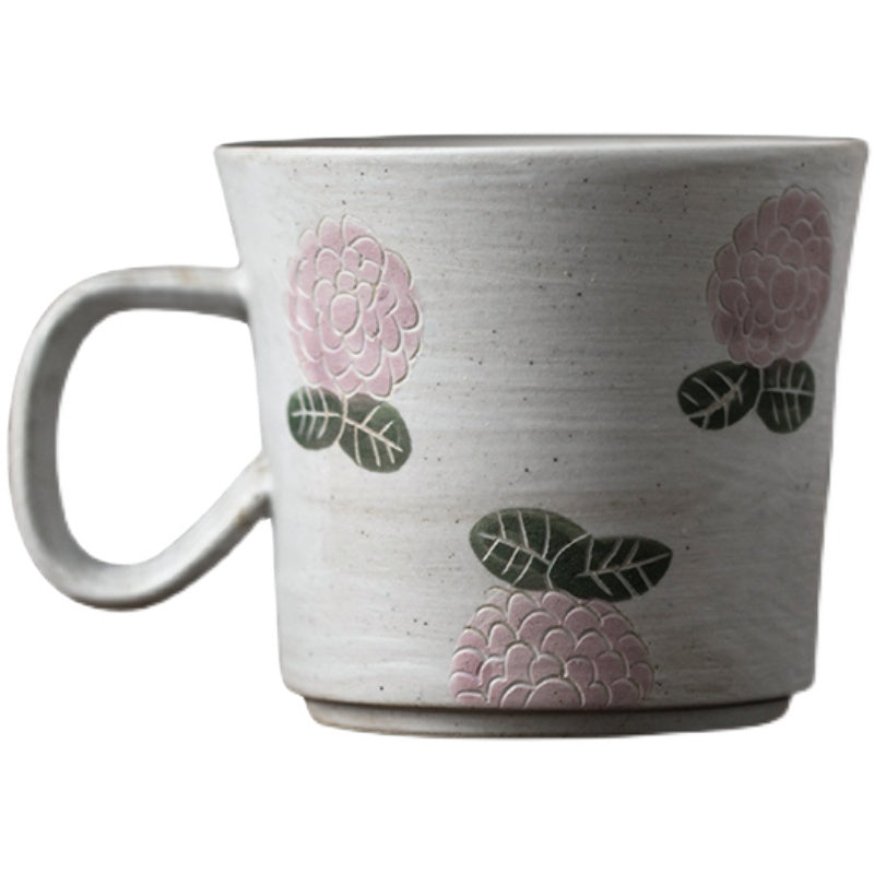 Handmade Pottery Coffee Cup, Rose Ceramic Coffee Mug, Cappuccino Coffee Cup, Tea Cup
