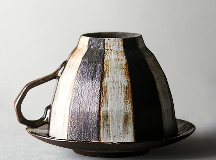 Cappuccino Coffee Mug, Pottery Coffee Cups, Ceramic Coffee Cup, Latte Coffee Cup, Tea Cup, Coffee Cup and Saucer Set