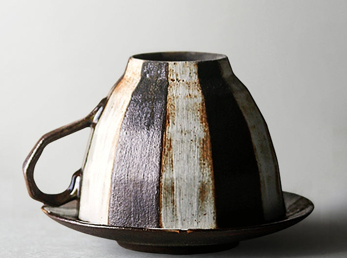 Cappuccino Coffee Mug. Pottery Coffee Cups. Ceramic Coffee Cup. Latte Coffee Cup. Tea Cup. Coffee Cup and Saucer Set