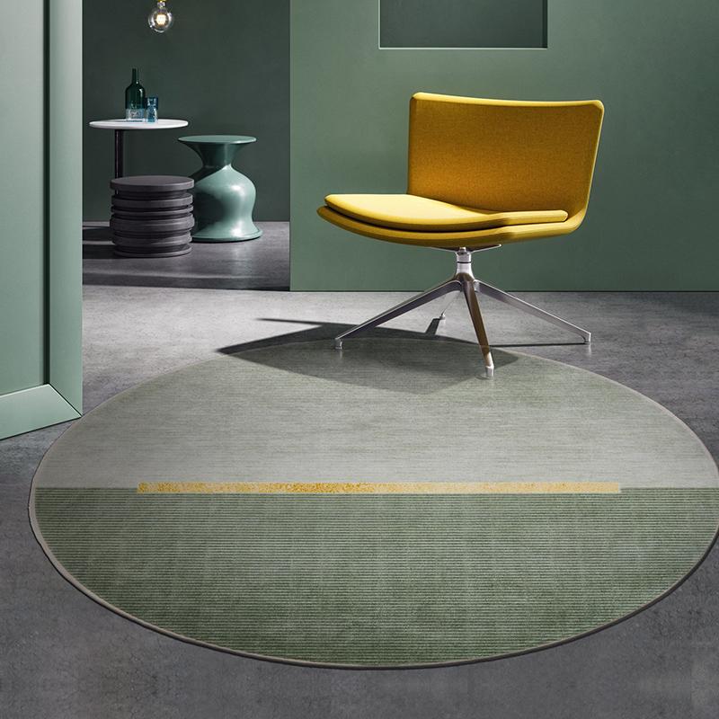 Blackish Green Rugs, Round Area Rug for Study Room, Dining Room Modern Area Rugs, Bedroom Floor Rugs, Large Contemporary Area Rugs for Living Room