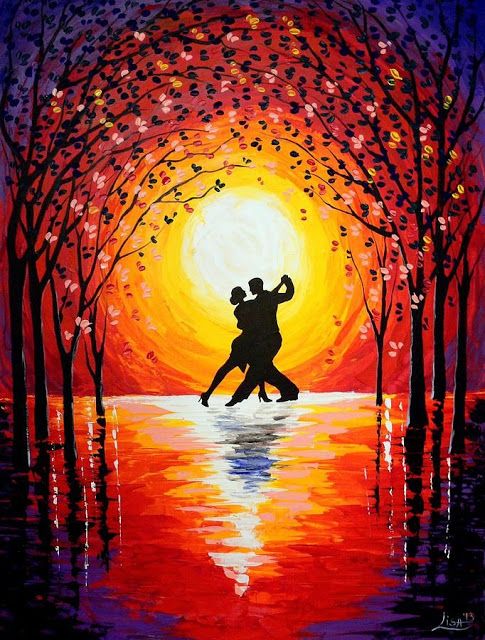 50 Easy DIY Oil Painting Ideas, Easy Landscape Painting Ideas for Beginners, Dancing Lovers Painting, Simple Acrylic Canvas Painting Techniques