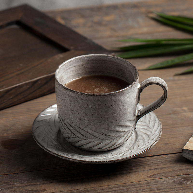 Breakfast Milk Cup. Latte Coffee Cup. Ceramic Coffee Cup. Pottery Coffee Cups. Cappuccino Coffee Mug. Coffee Cup and Saucer Set