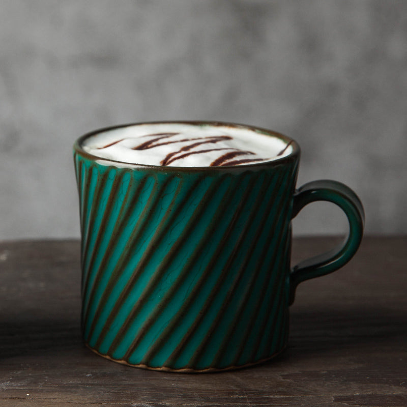 Handmade Pottery Coffee Cup, Cappuccino Coffee Mug, Large Capacity