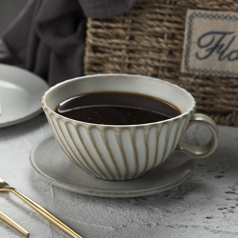 Cappuccino Coffee Mug, Blue Pottery Coffee Cups, Breakfast Milk Cup, L ...