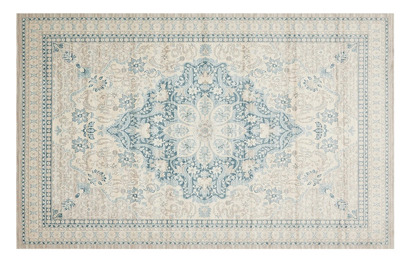Bedroom Rugs, Large Beige Flower Rugs for Living Room, Dining Room Rugs, Large Floor Carpets, Kitchen Rugs, Traditional Oriental Area Rugs under Table
